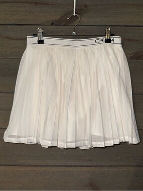 CALIA White Pleated Mini Skirt